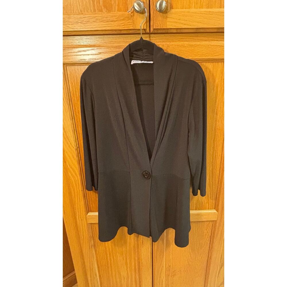 Carol Rose Dressy stretch Cardigan lightweight 3/4 sleeve jacket style top - Picture 3 of 9